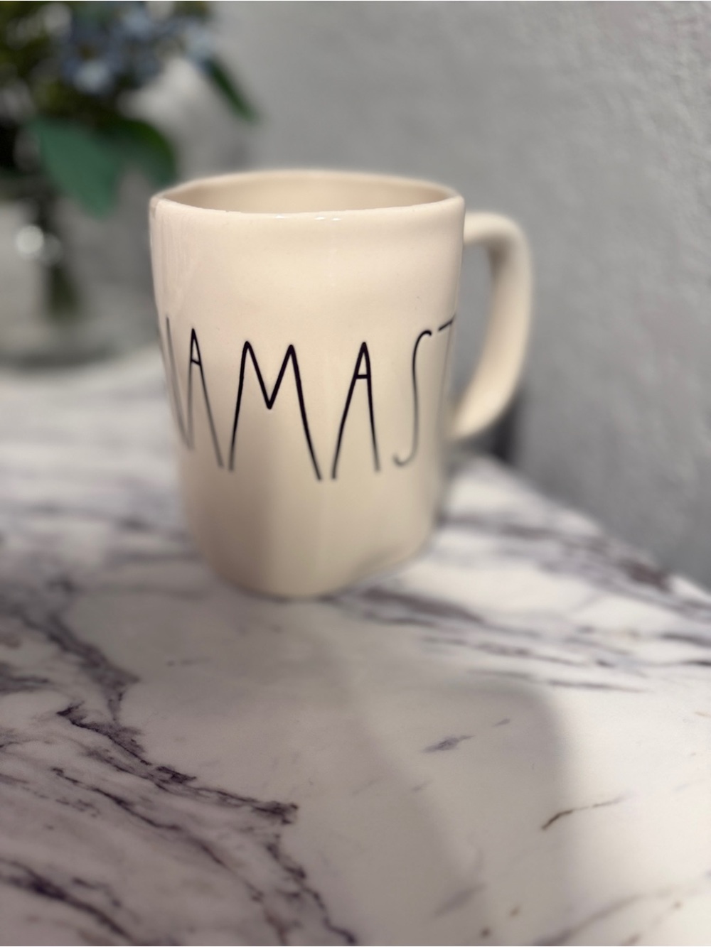Rae Dunn NAMASTE Ceramic Coffee Mug Artisan Collection Magenta Cream - Picture 3 of 9